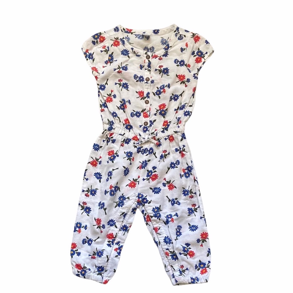 Old navy floral cinched waist jumper 18-24 months